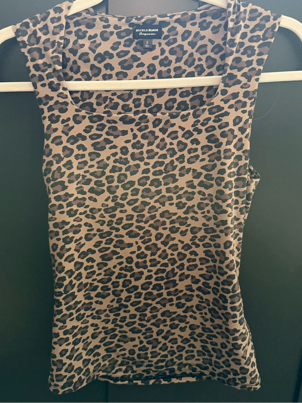 Buckle Leopard Print Tank Top - Brown & Black